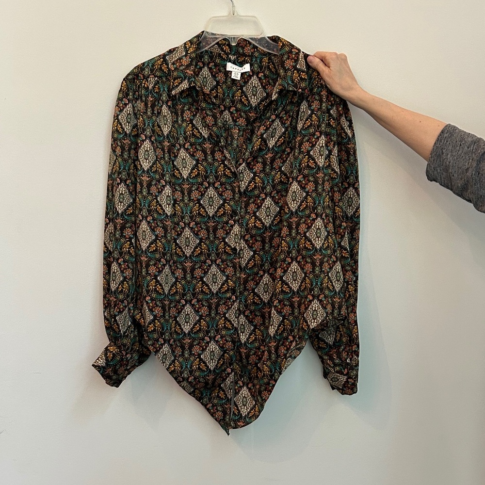 Topshop Tie Front Blouse